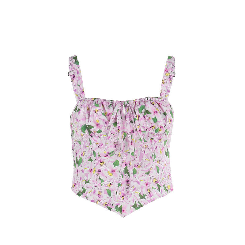 Dames fleurs corset crop top Chic und Stil