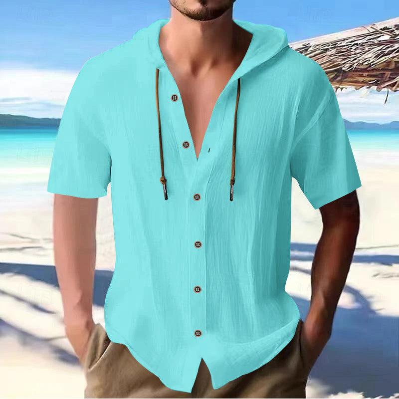 Chemise décontractée à manches courtes pour hommes avec capuche Chic und Stil