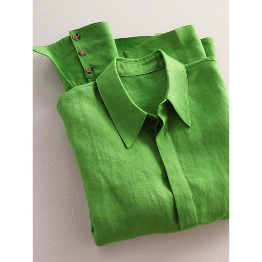 Chemise boutonnée en lin à coupe décontractée pour femmes Chic und Stil