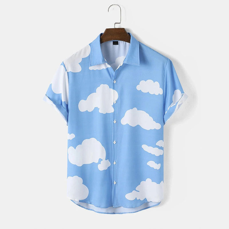 Chemise à manches courtes pour hommes avec motif nuages Chic und Stil