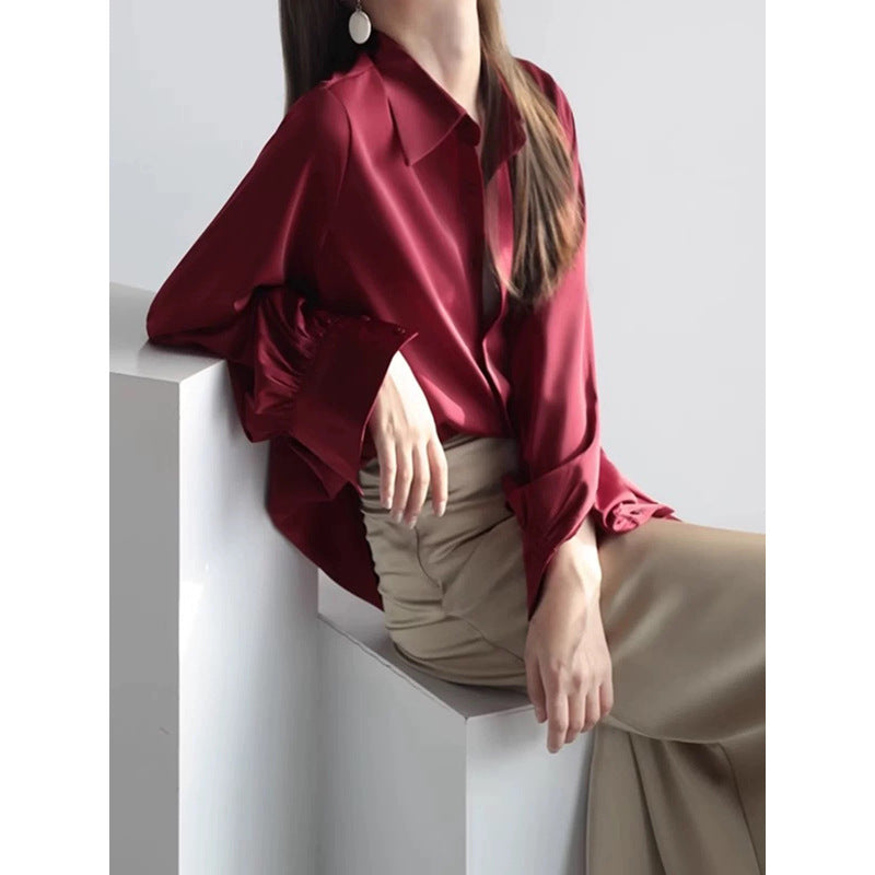 Blouse en soie à boutons pour femmes Chic und Stil