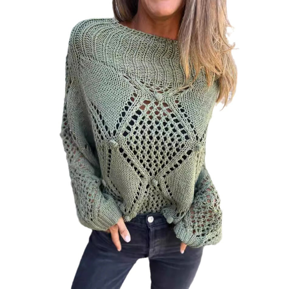 Pull en tricot léger pour femmes avec un motif en crochet unique Chic und Stil
