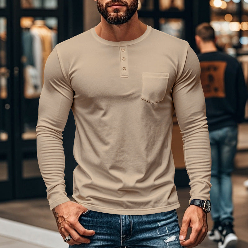 Chemise à manches longues pour hommes avec patte de boutonnage et poche poitrine Chic und Stil