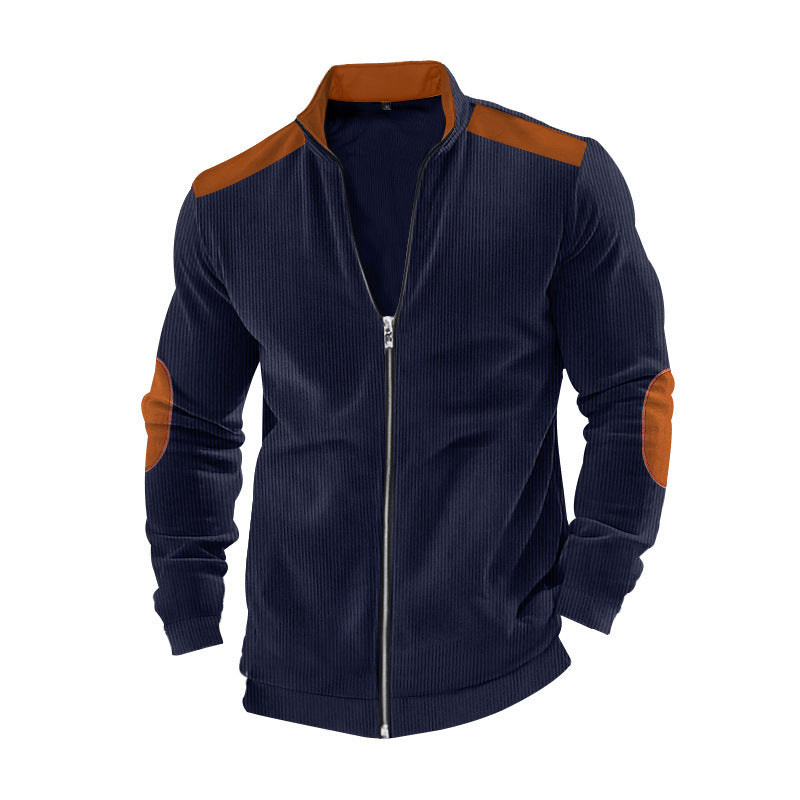 Veste de sport pour homme avec fermeture éclair et détails en simili cuir Chic und Stil