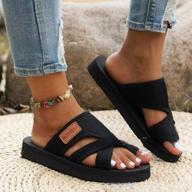 Sandales antidérapantes à brides croisées ajustables pour femmes Chic und Stil