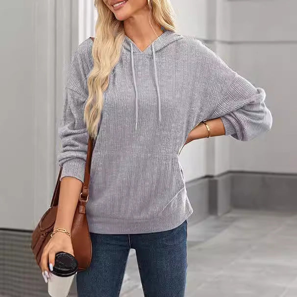Dames Pull à Capuche Oversize avec Design Texturé Chic und Stil