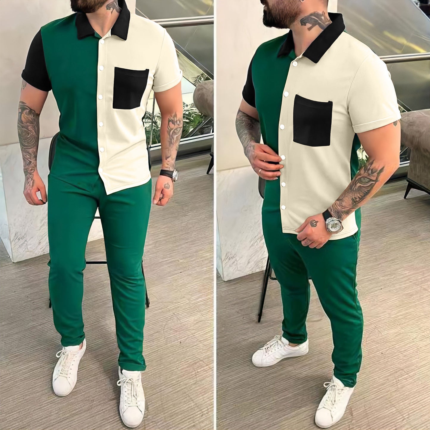 Homme tenue décontractée colorblock Chic und Stil