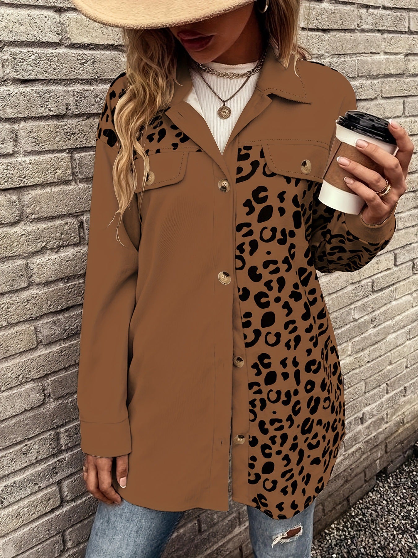Chemise overshirt léopard pour femmes Chic und Stil