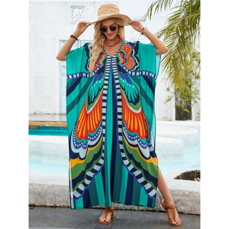 Femmes Bohemian robe de plage en drap de papillon Chic und Stil