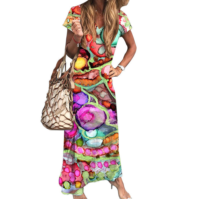 Robe maxi imprimée artificielle Chic und Stil pour femme