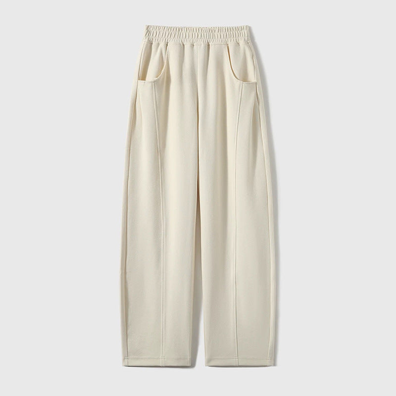Pantalons larges en jersey doux taille haute pour femmes Chic und Stil