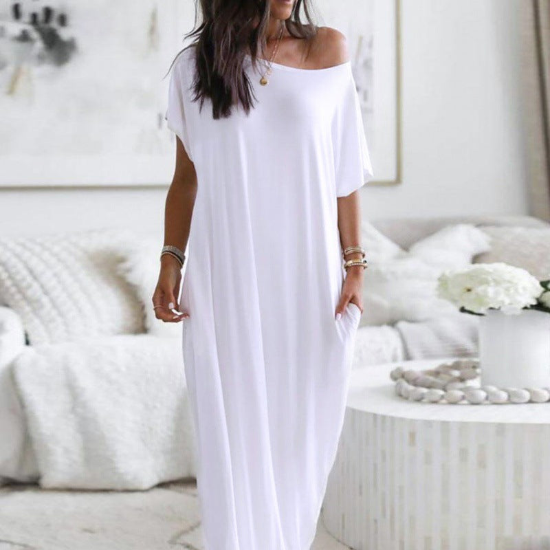 Robe maxi off-shoulder à imprimé papillon Chic und Stil pour dames