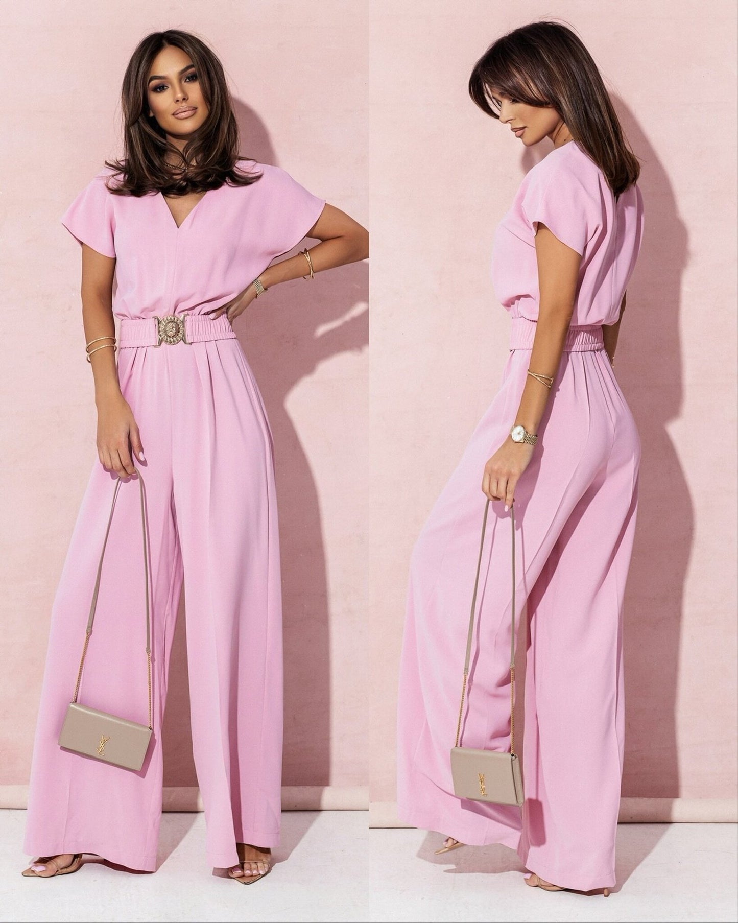 Women's jumpsuit with wide leg and belt Chic und Stil