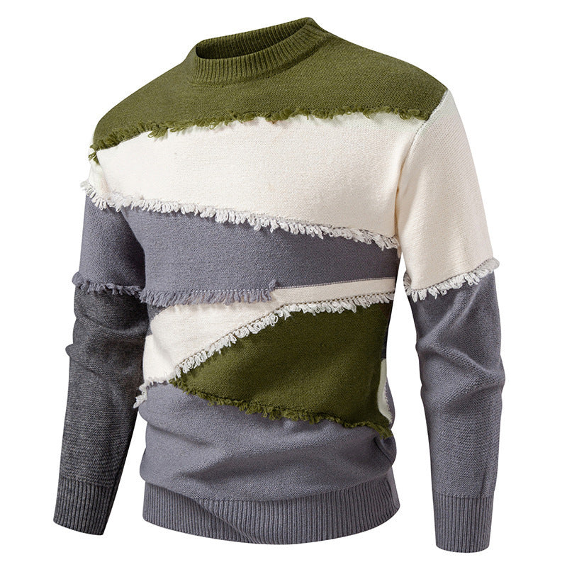 Pull homme à la mode avec un design unique à franges Chic und Stil