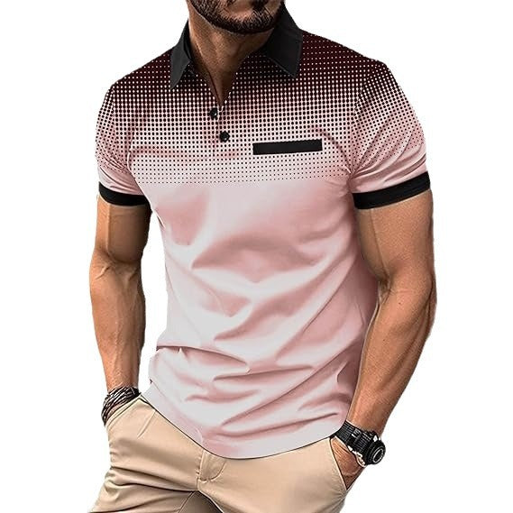 Polo-shirt pour hommes à manches courtes avec motif dégradé Chic und Stil