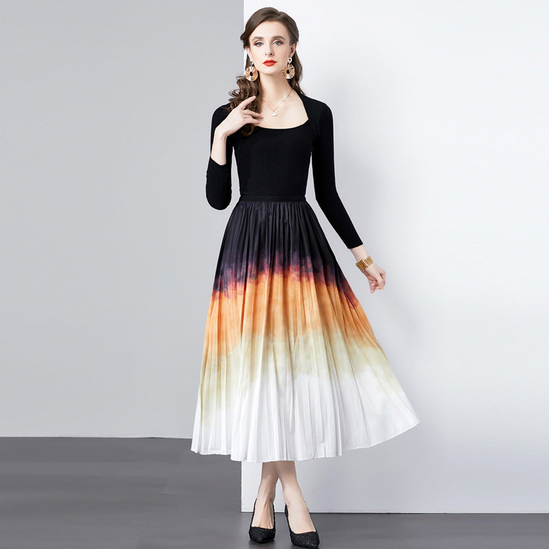 Jupe maxi plissée élégante Chic und Stil pour femmes