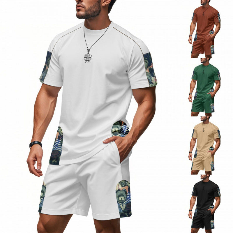 Hommes Ensemble Lounge Imprimé Graphique Chic und Stil