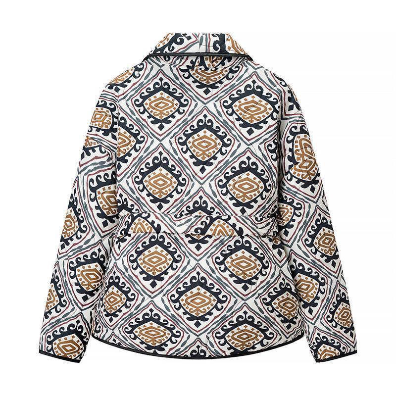 Blazer pour femme à la mode avec ceinture à nouer et motif artistique Chic und Stil