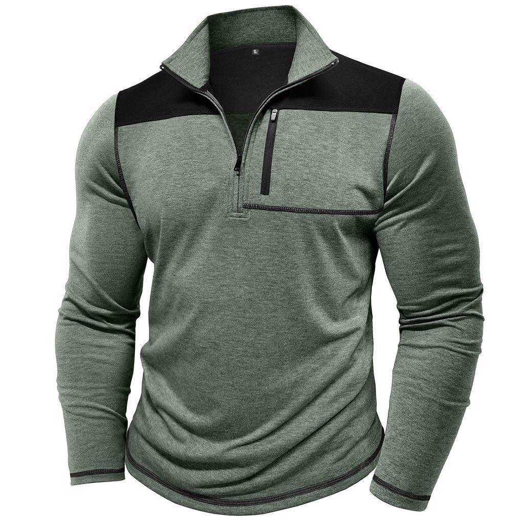 Pull over demi-zip sportif pour hommes avec poche poitrine pratique Chic und Stil
