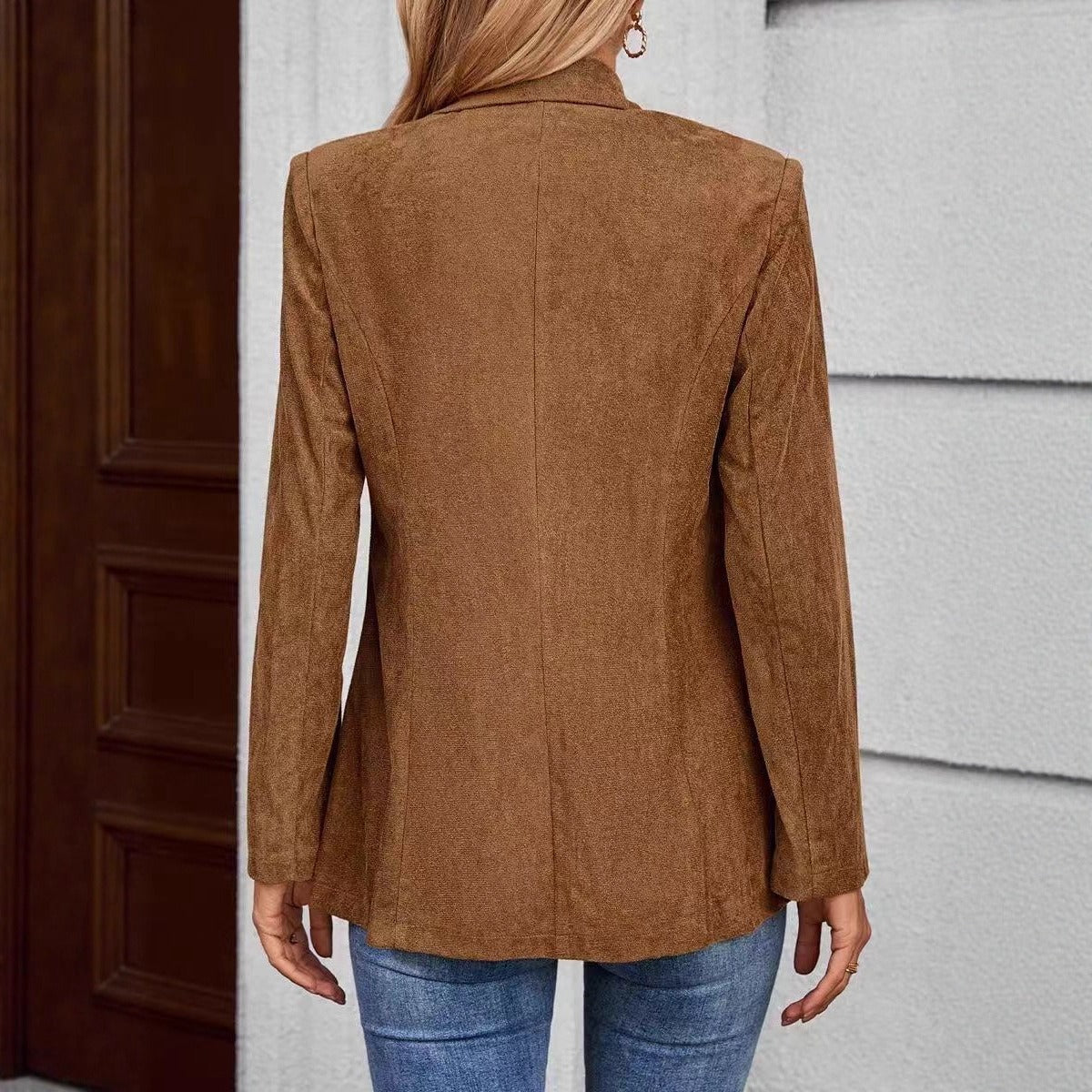 Blazer oversized à la mode pour femme en matériau structuré Chic und Stil