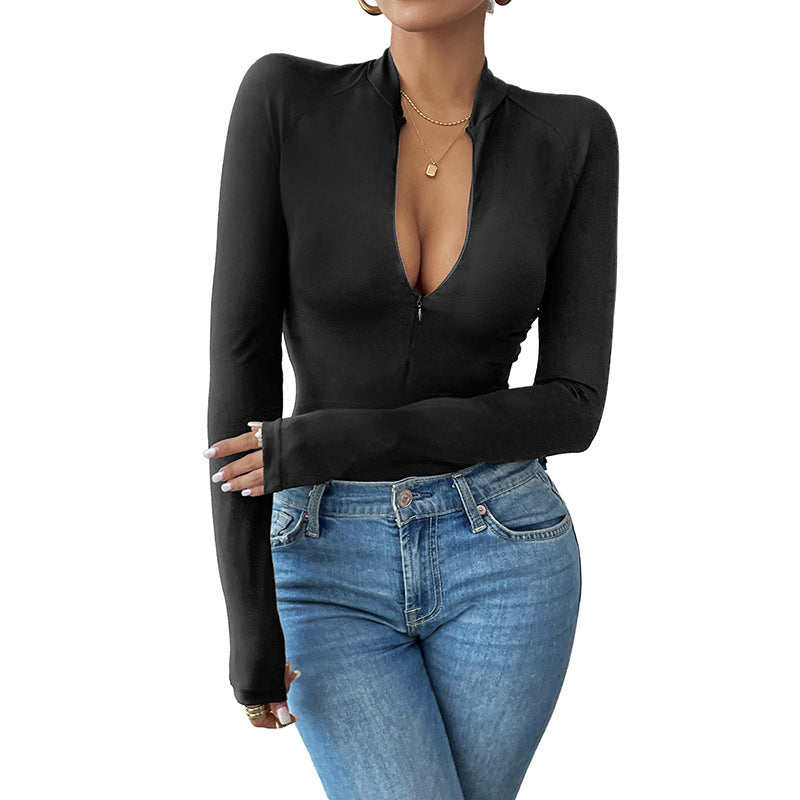 Body à manches longues zippé pour femmes Chic und Stil