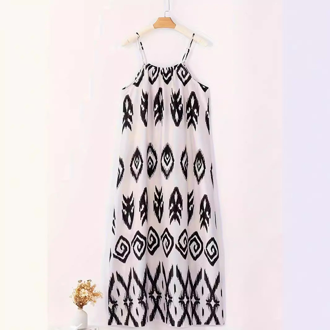 Robe maxi aérienne pour femmes avec un élégant motif ethnique Chic und Stil