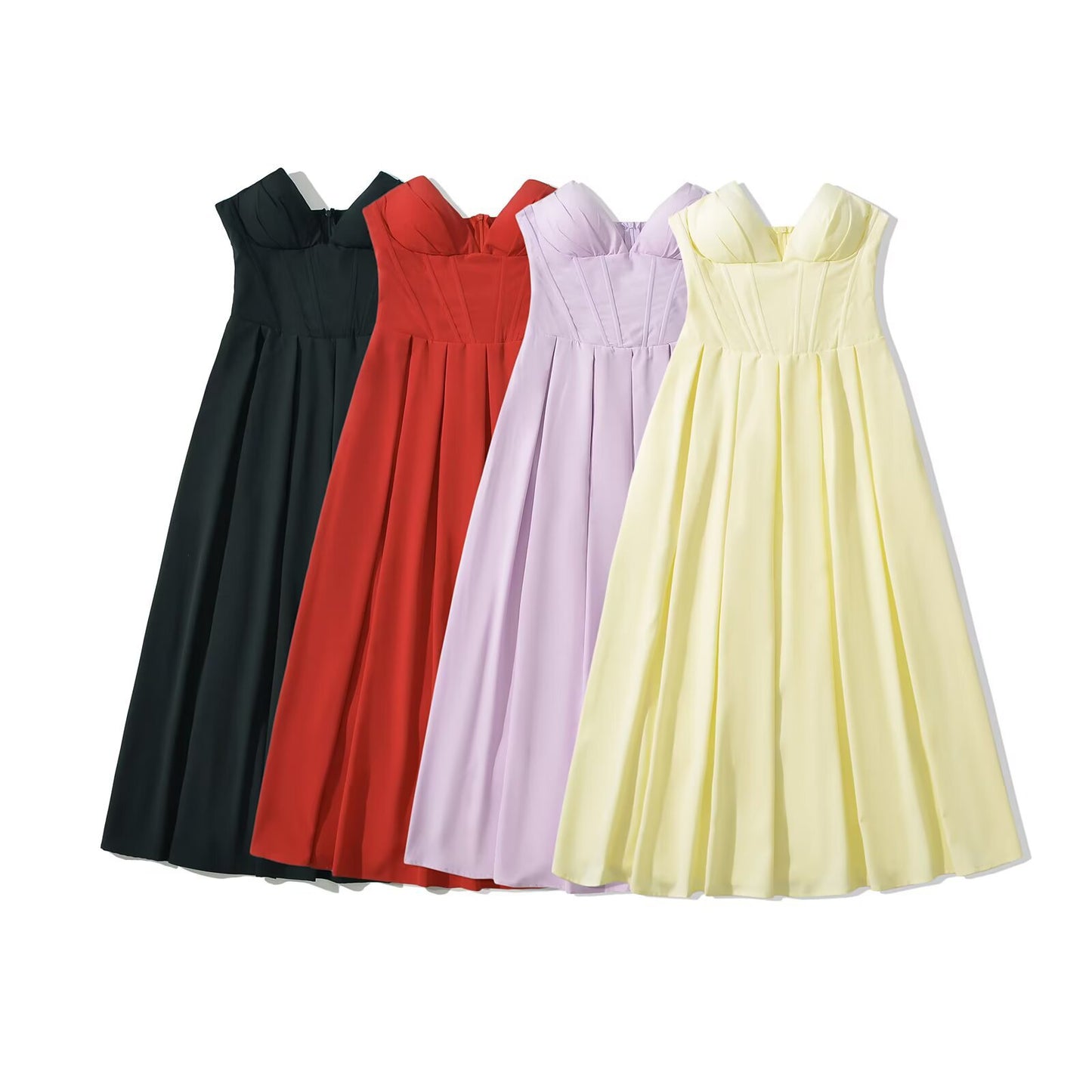 Robe maxi femme avec décolleté bustier élégant et jupe fluide Chic und Stil