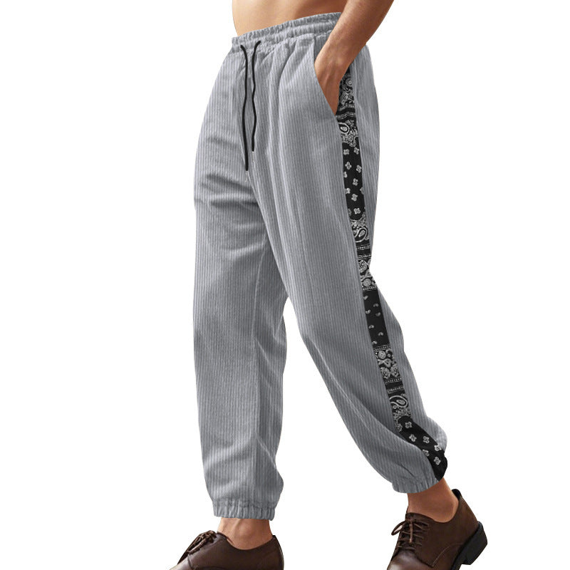 Pantalon cargo décontracté pour hommes avec taille élastique et détails imprimés latéraux Chic und Stil