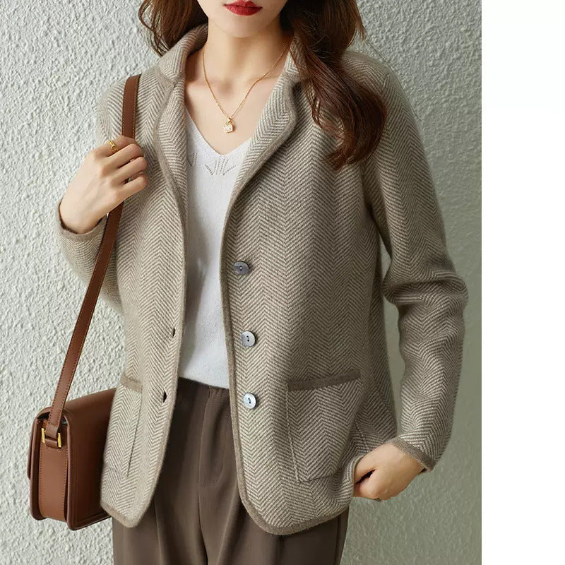Cardigan Texturé en Chevrons pour Femmes Chic und Stil