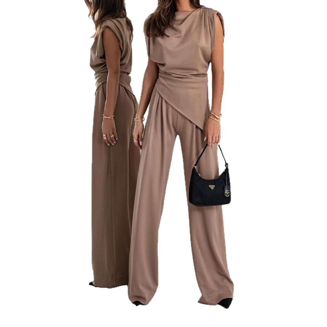 Pantalon de costume doux pour femme avec coupe asymétrique Chic und Stil