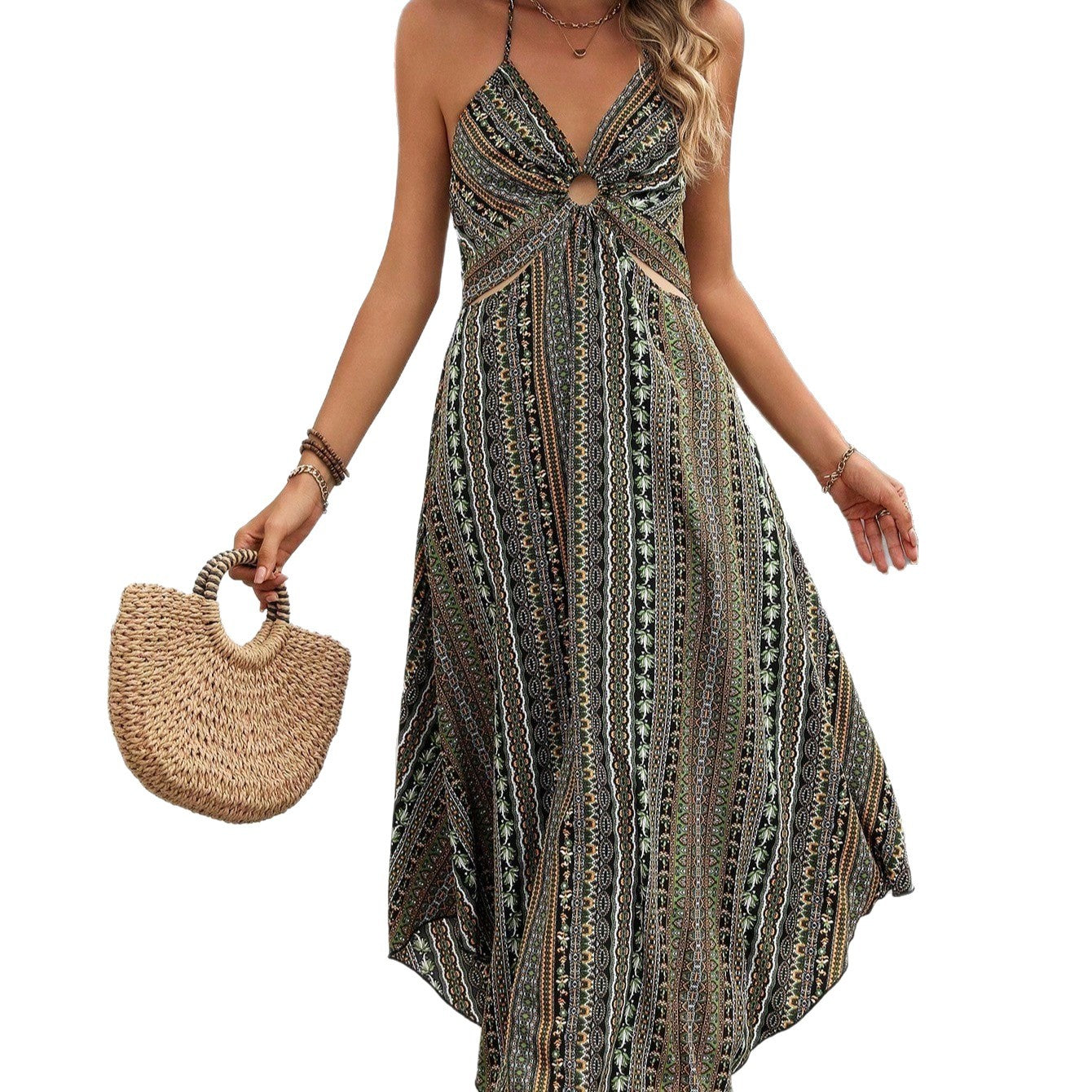 Robe maxi boho femme avec taille empire Chic und Stil