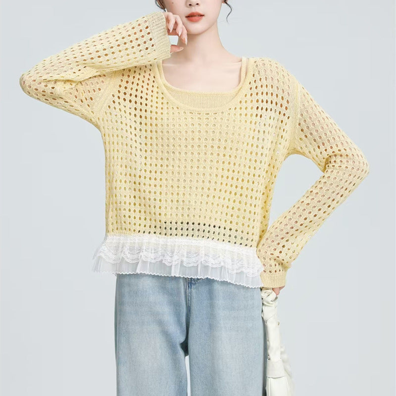 Femme pull léger avec détail volants Chic und Stil