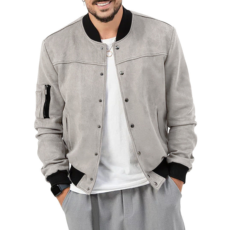 Veste bomber moderne pour homme en simili daim de haute qualité Chic und Stil