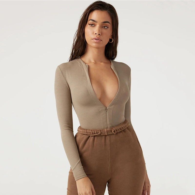 Body à manches longues pour femmes avec fermeture éclair Chic und Stil