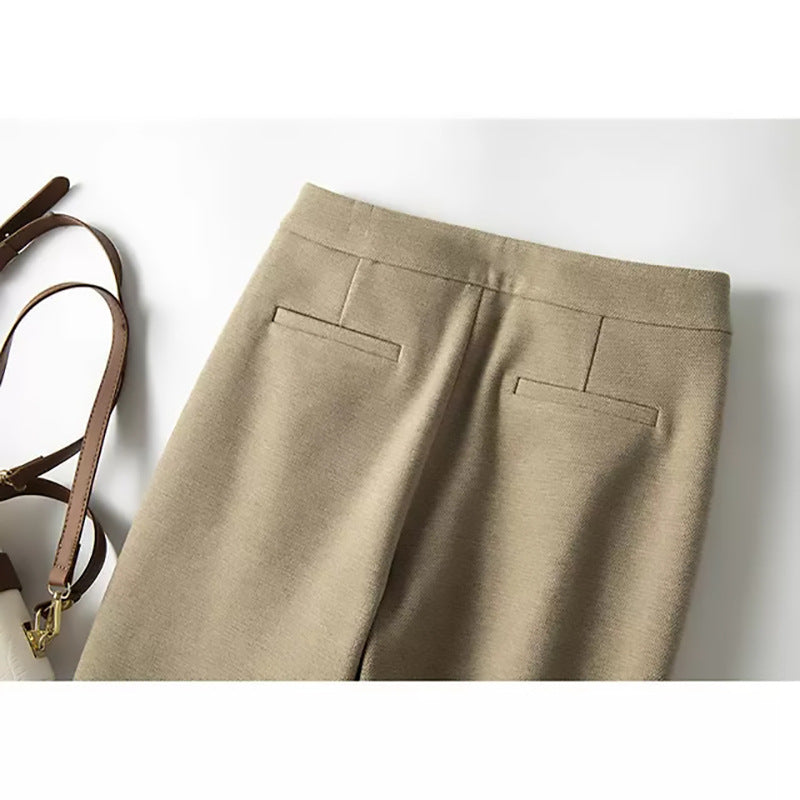 Pantalons plissés ajustés taille haute pour femmes Chic und Stil