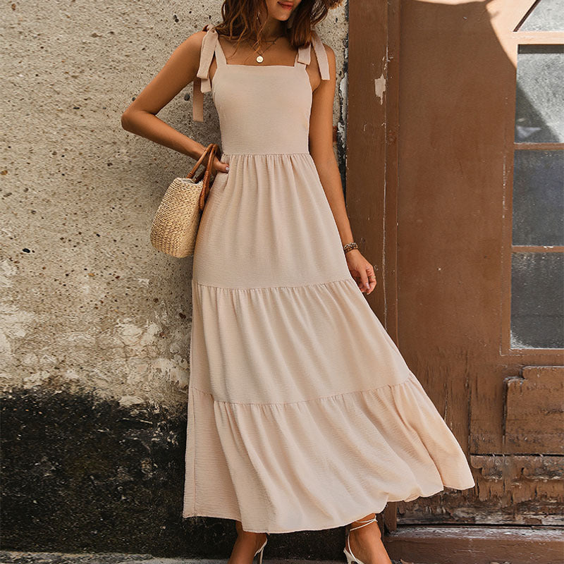 Robe maxi à niveaux pour femmes avec bretelles réglables Chic und Stil