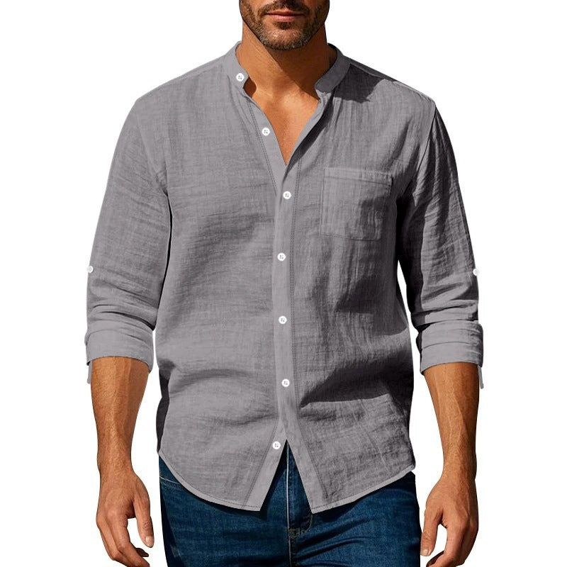 Chemise en lin à boutons pour homme Chic und Stil