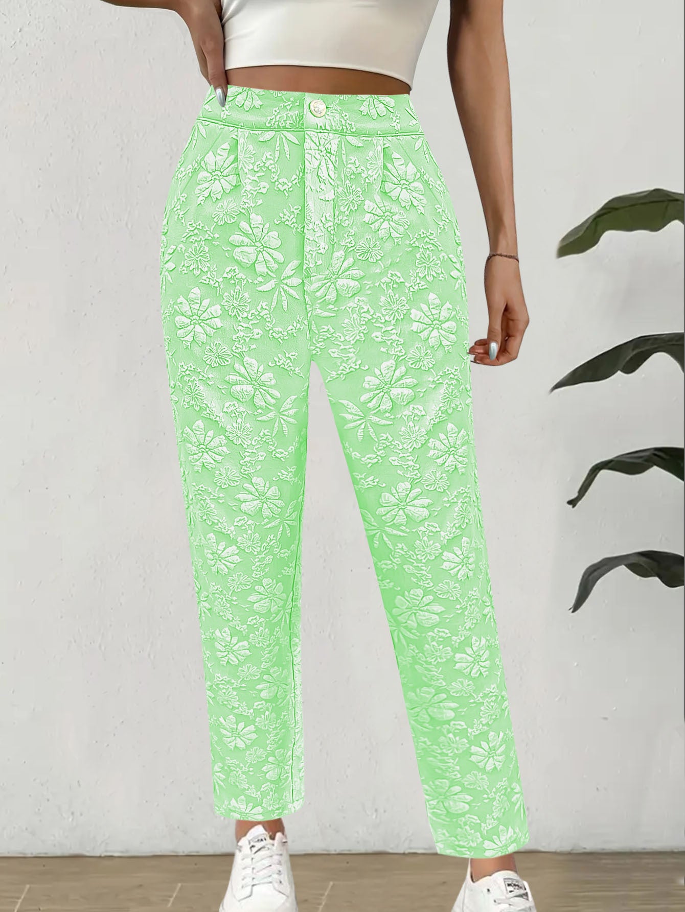 Pantalon à fleurs pour dames au style décontracté élégant Chic und Stil