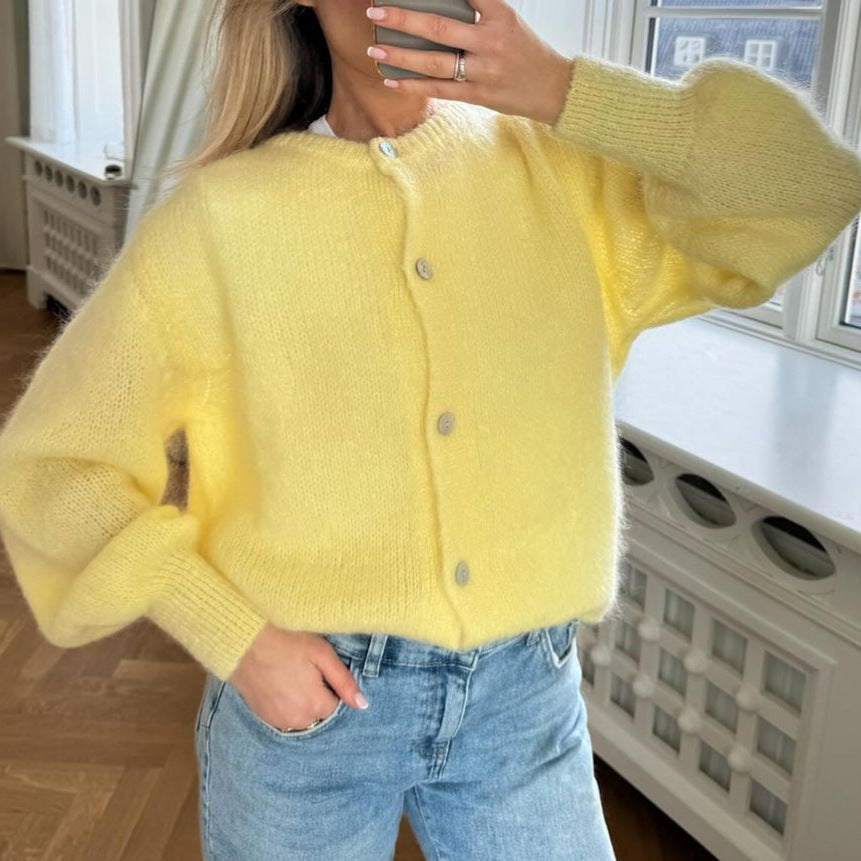 Cardigan en tricot douillet pour femmes avec détails en boutons Chic und Stil