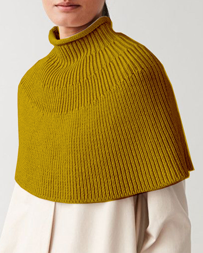 Cape en tricot pour dames avec col montant et fine structure en rib Chic und Stil