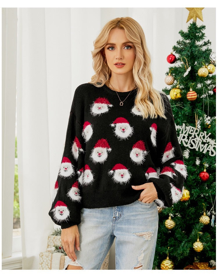 Pull confortable pour femmes avec motif de Noël Santa Chic und Stil