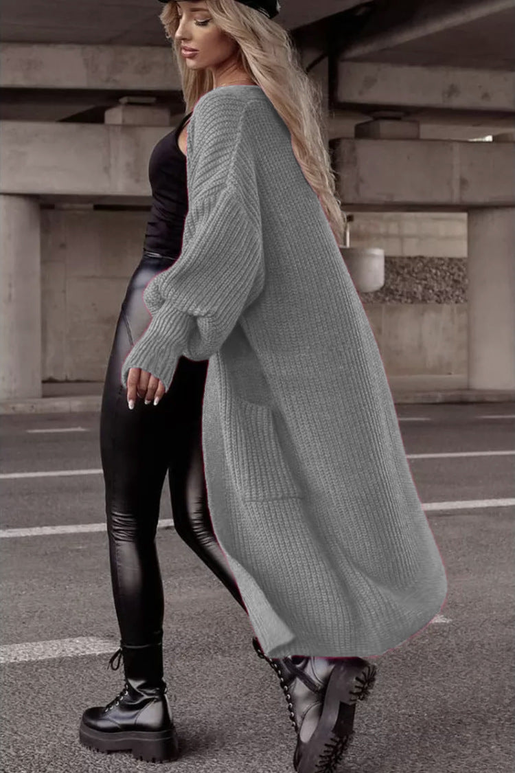Cardigan à grosse maille pour femmes avec poches profondes et coupe oversize décontractée Chic und Stil