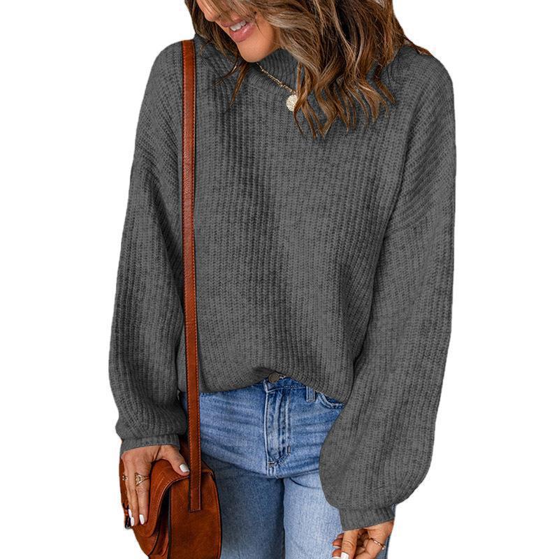 Pull en gros tricot pour femmes avec coupe ample et col montant Chic und Stil
