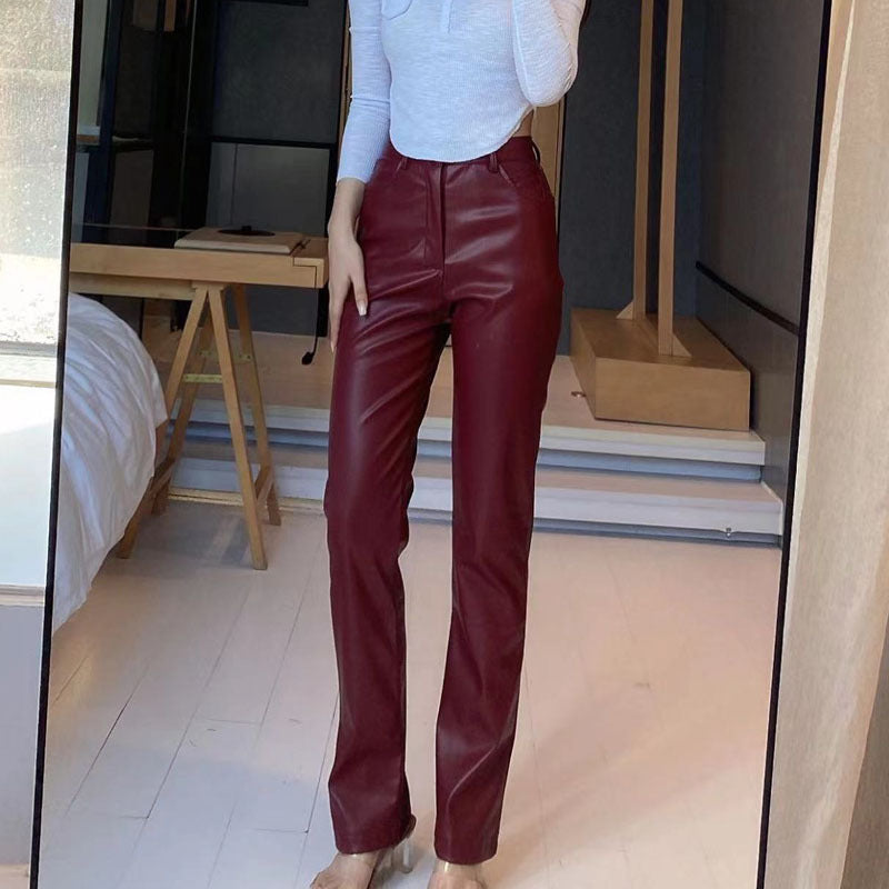 Ladies Elegant Pants in Faux Leather Chic and Style