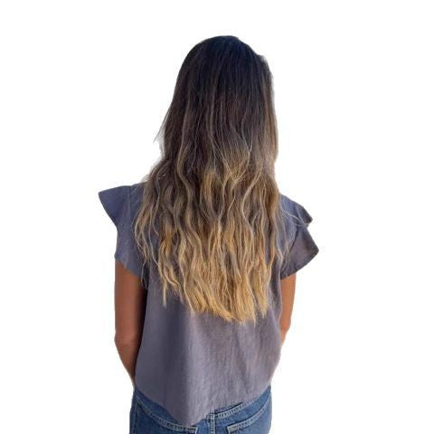 T-shirt à volants pour femmes avec manches courtes et détail plissé Chic und Stil