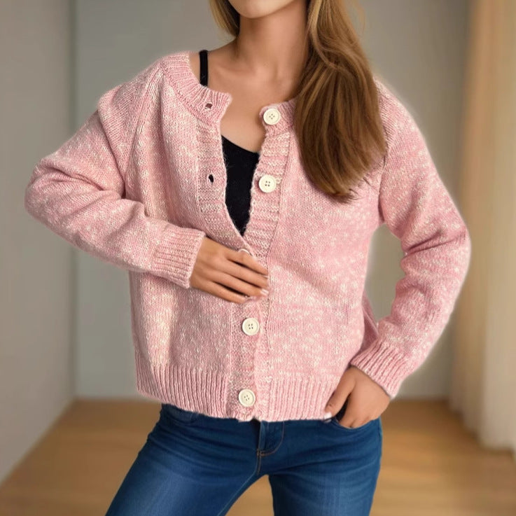Cardigan tricot décontracté pour femmes avec grands détails de boutons et matériau doux Chic und Stil