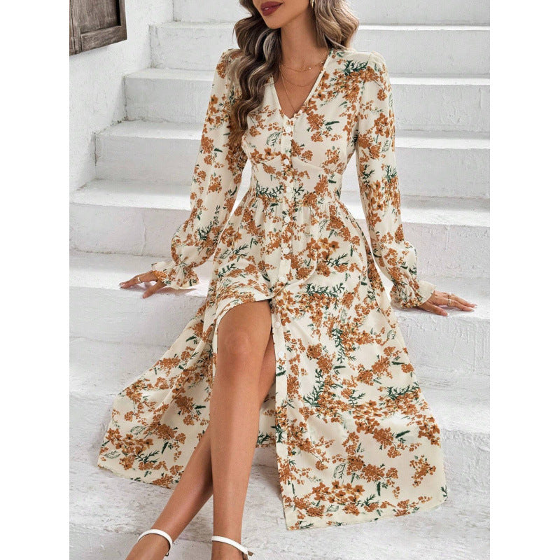 Robe maxi pour femmes avec une coupe élégante et un design floral Chic und Stil