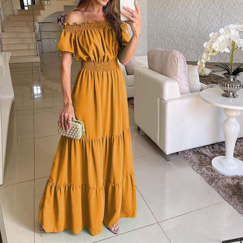 Robe Maxi à volants Off-Shoulder Chic und Stil