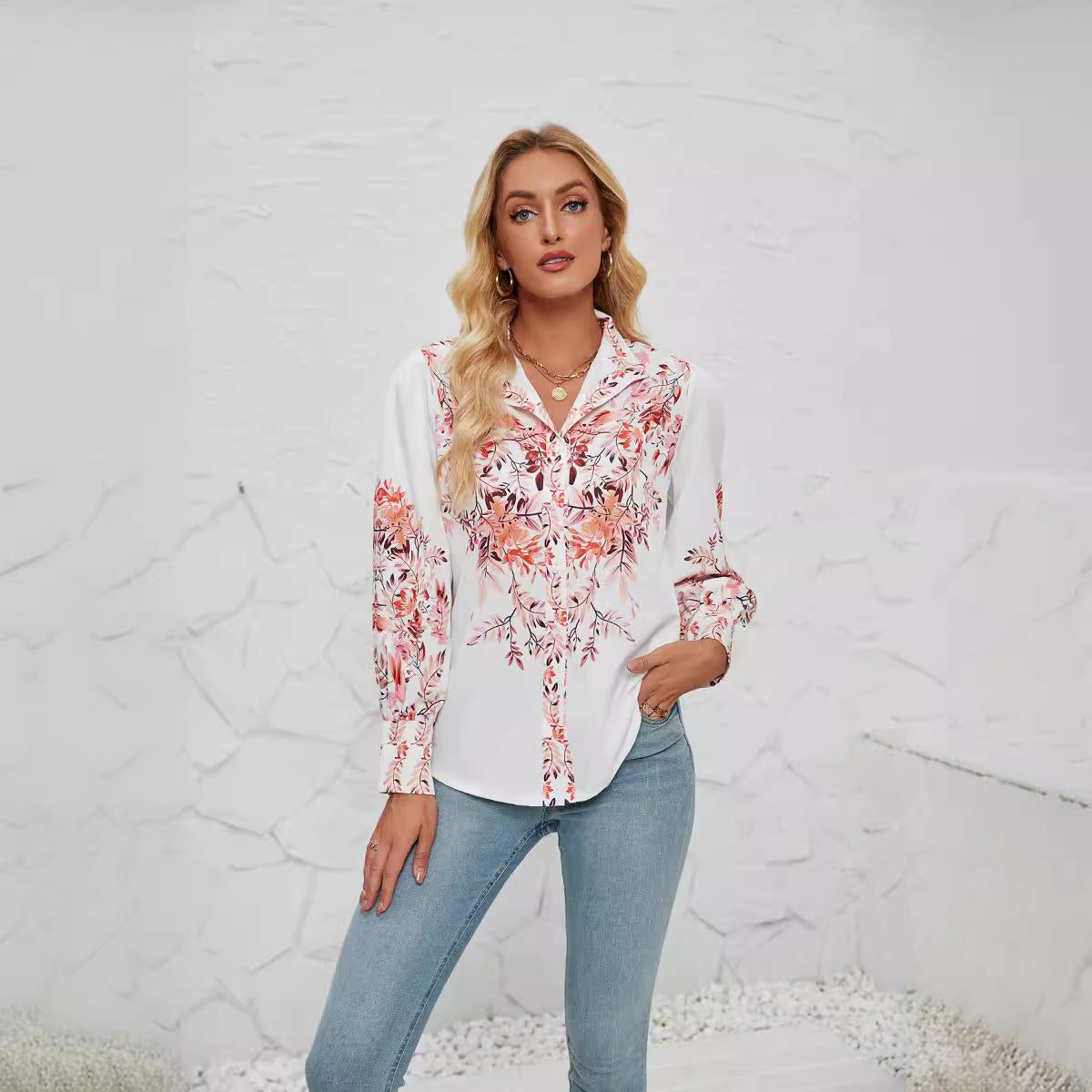 Blouse élégante pour femmes avec imprimé floral et manches larges Chic und Stil