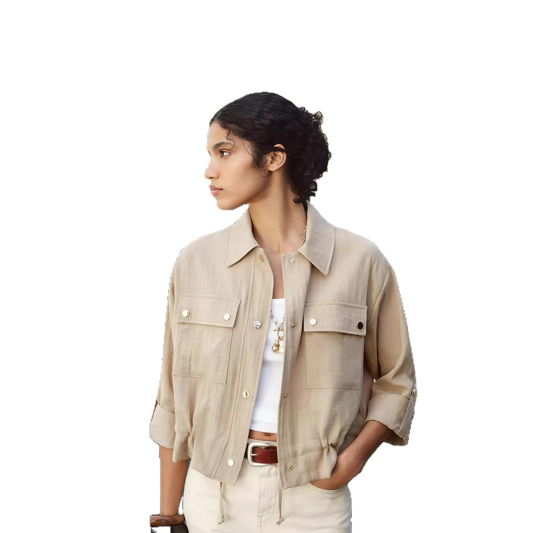 Ladies casual utility jacket with pockets Chic and Style